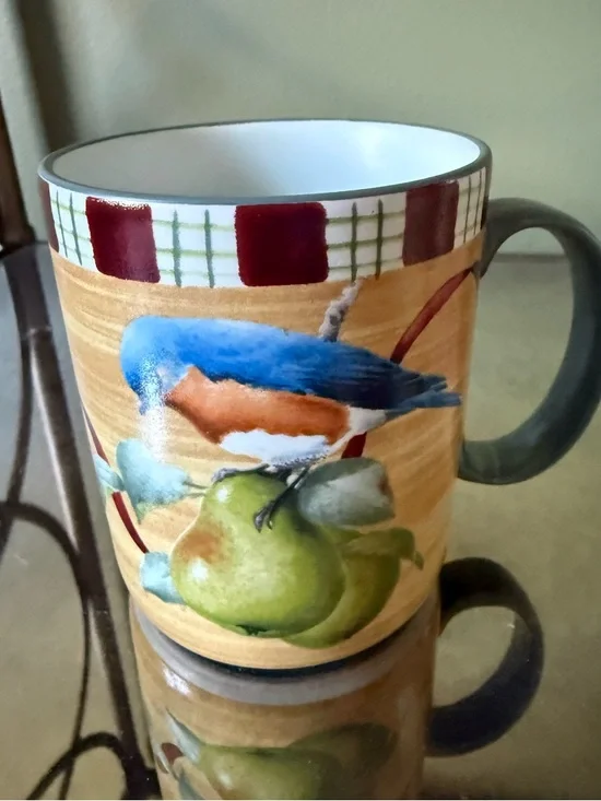 Set of 4 Decorative Ceramic Mugs from the Lenox Winter Greetings Collection - Picture 8 of 10